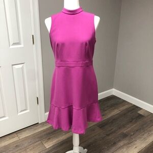 Ann Taylor Pink Ruffled Tiered Mini Dress
